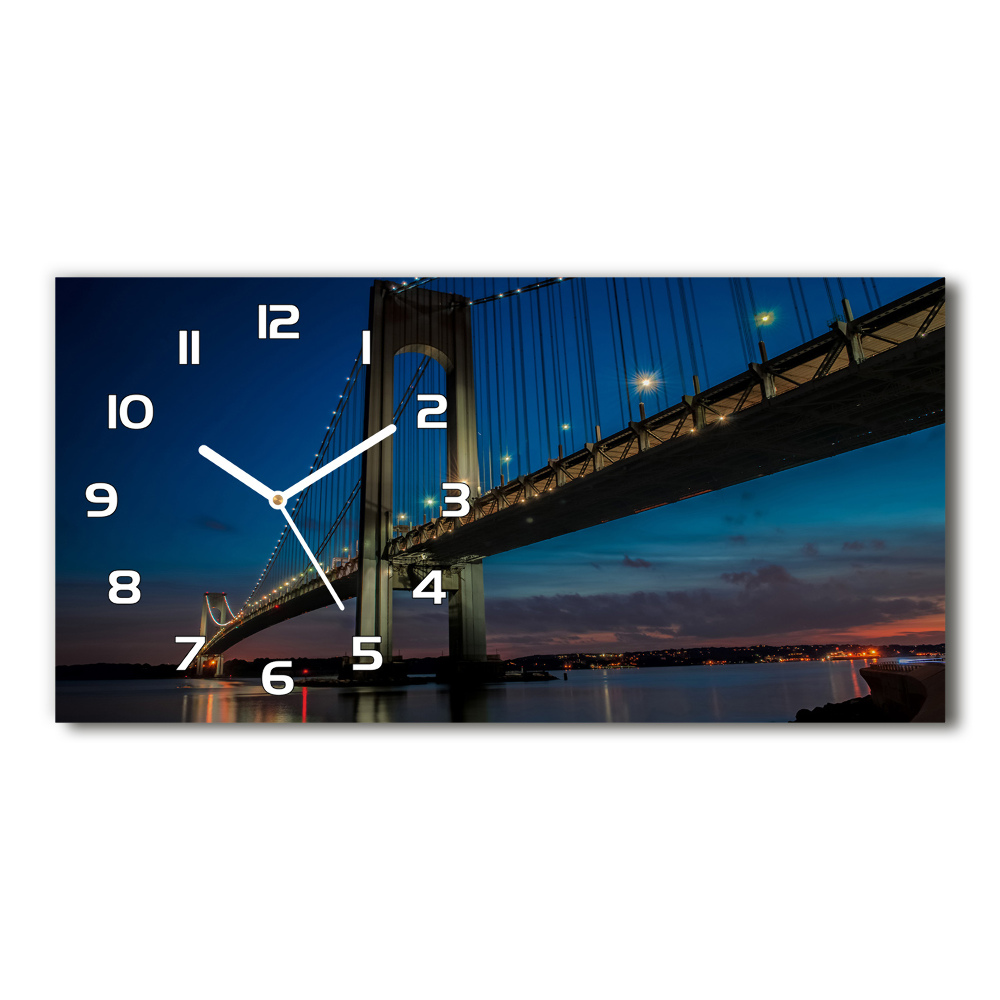 Horizontal wall clock Brooklyn bridge