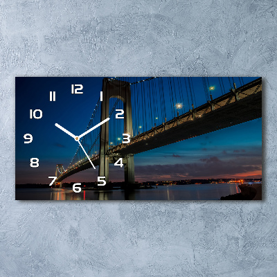 Horizontal wall clock Brooklyn bridge