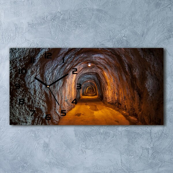 Horizontal wall clock Underground tunnel