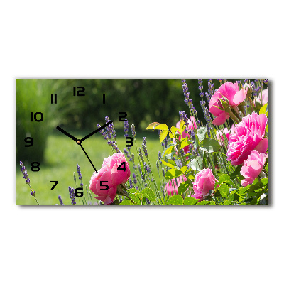 Horizontal wall clock Wild Rose