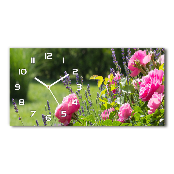 Horizontal wall clock Wild Rose