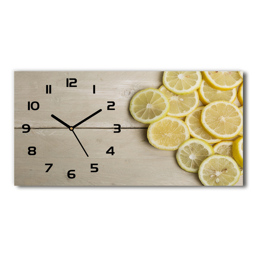 Horizontal wall clock Lemons wood