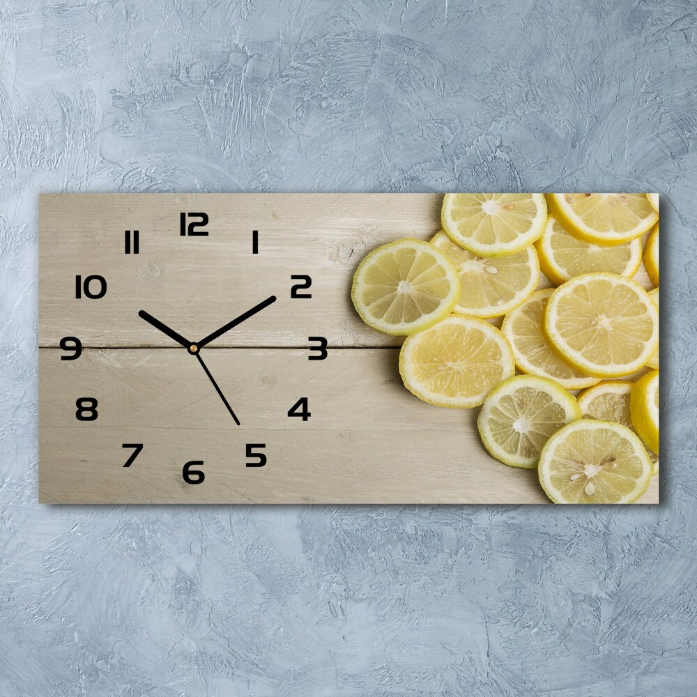 Horizontal wall clock Lemons wood