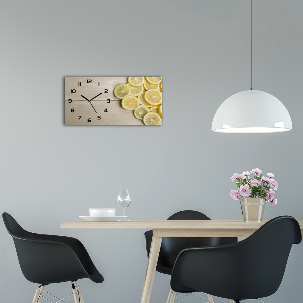 Horizontal wall clock Lemons wood