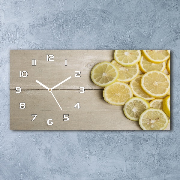 Horizontal wall clock Lemons wood