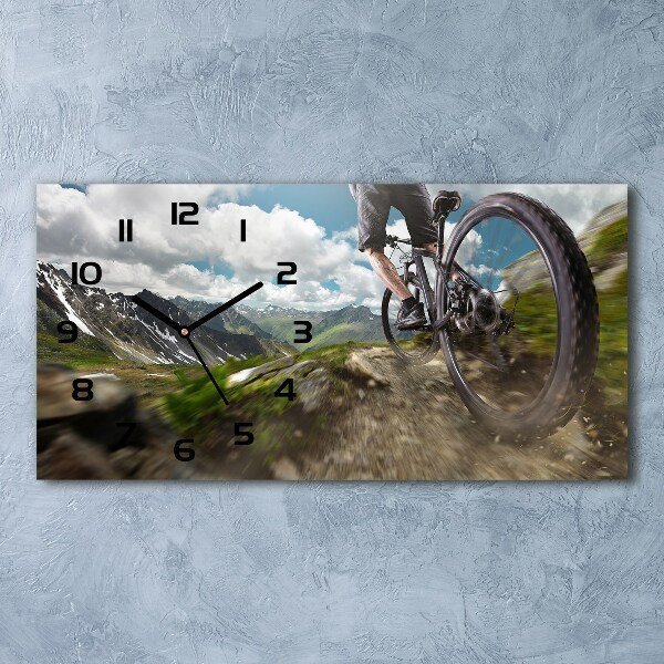 Horizontal rectangular wall clock Mountain biking