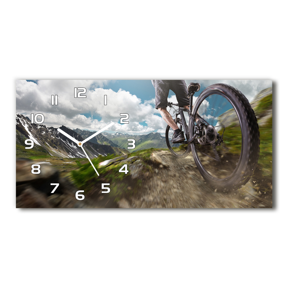 Horizontal rectangular wall clock Mountain biking