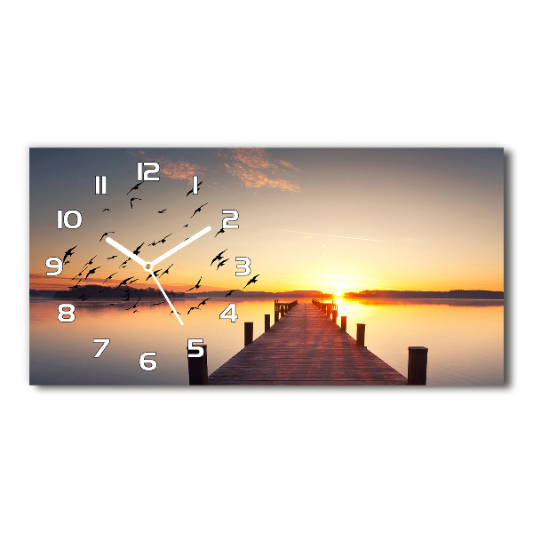 Horizontal rectangular wall clock Sunset