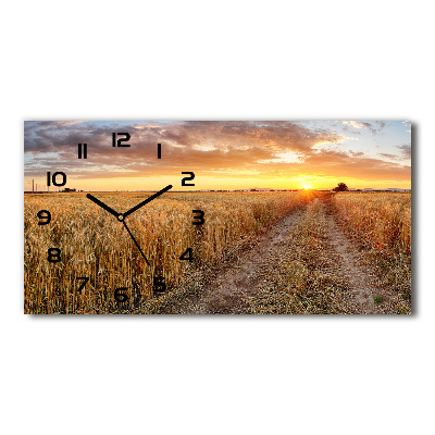 Horizontal wall clock Wheat field