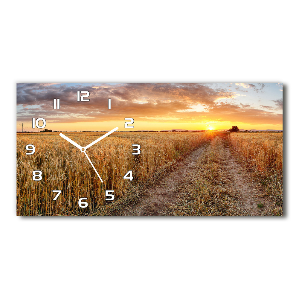 Horizontal wall clock Wheat field