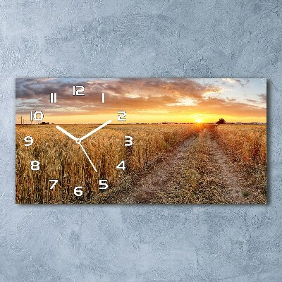 Horizontal wall clock Wheat field