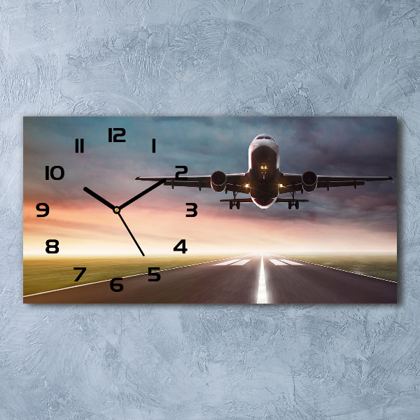 Horizontal rectangular wall clock Starting plane