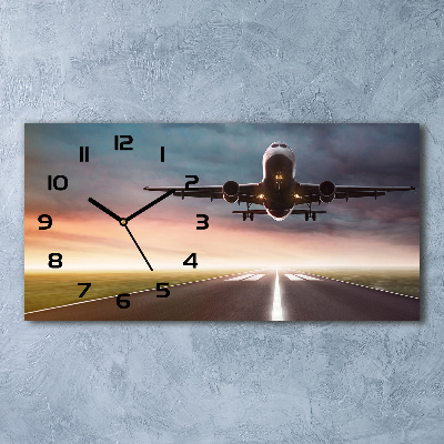 Horizontal rectangular wall clock Starting plane