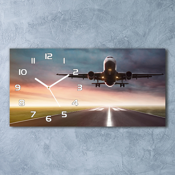 Horizontal rectangular wall clock Starting plane