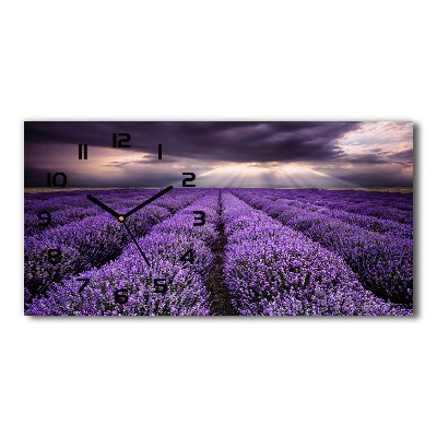 Horizontal wall clock Lavender field