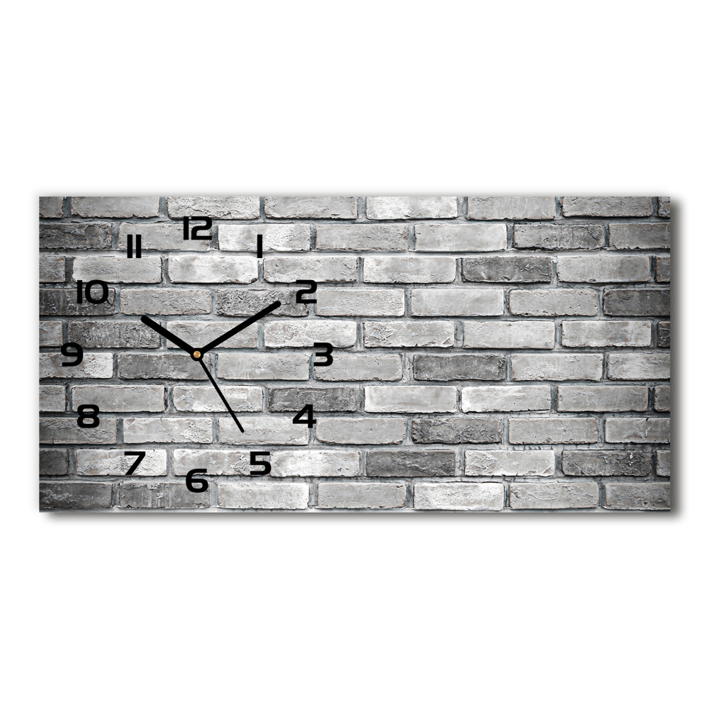 Horizontal rectangular wall clock Brick wall