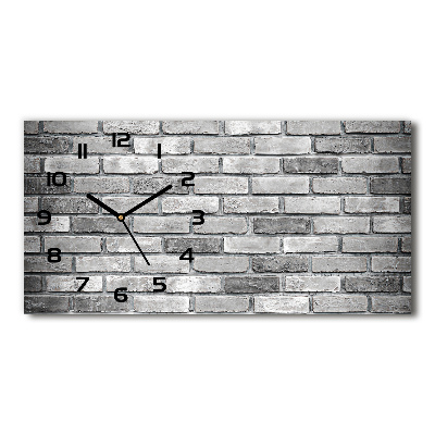 Horizontal rectangular wall clock Brick wall