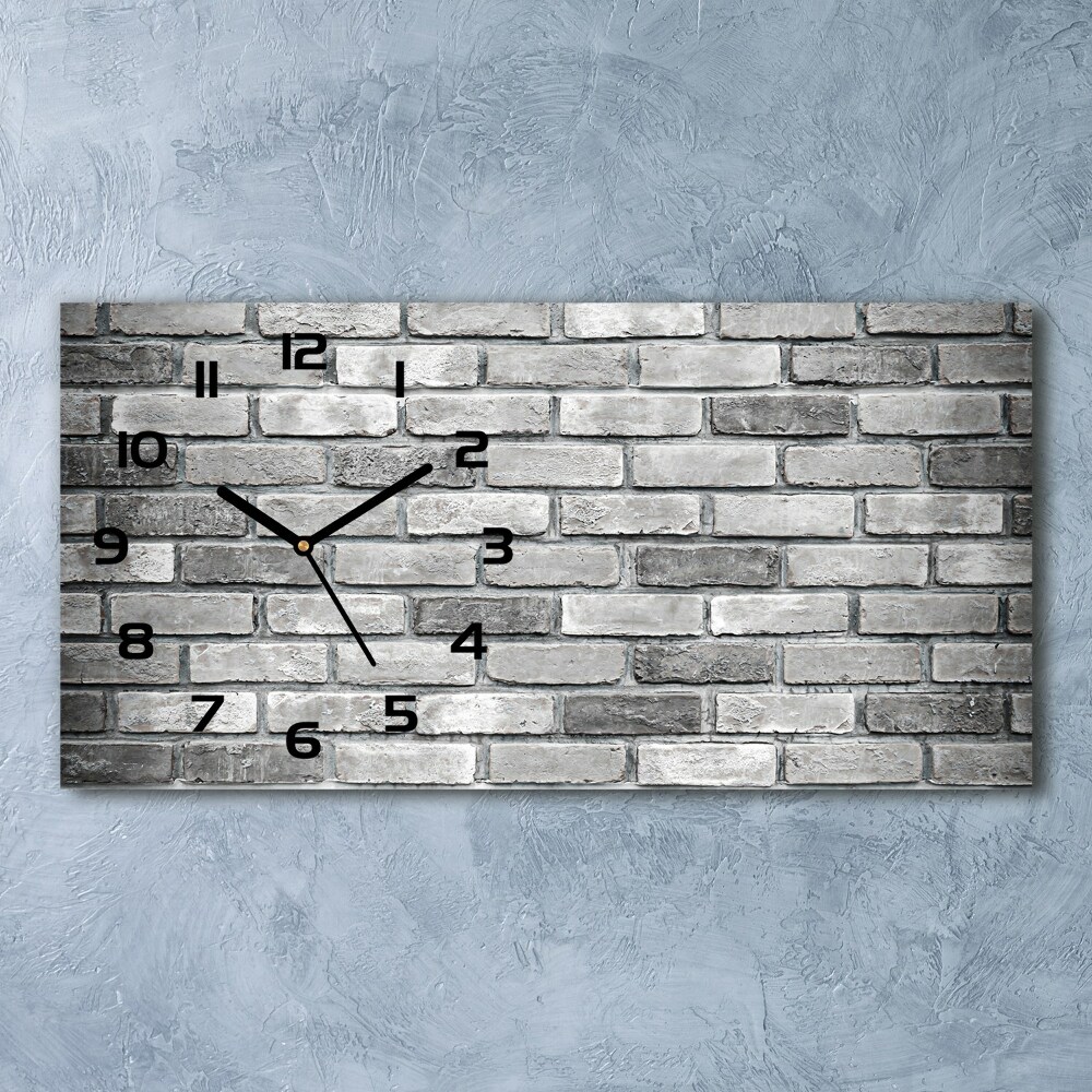 Horizontal rectangular wall clock Brick wall