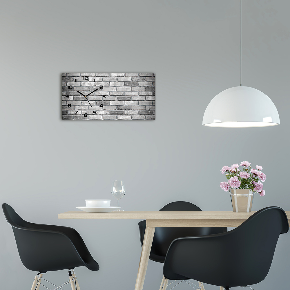 Horizontal rectangular wall clock Brick wall