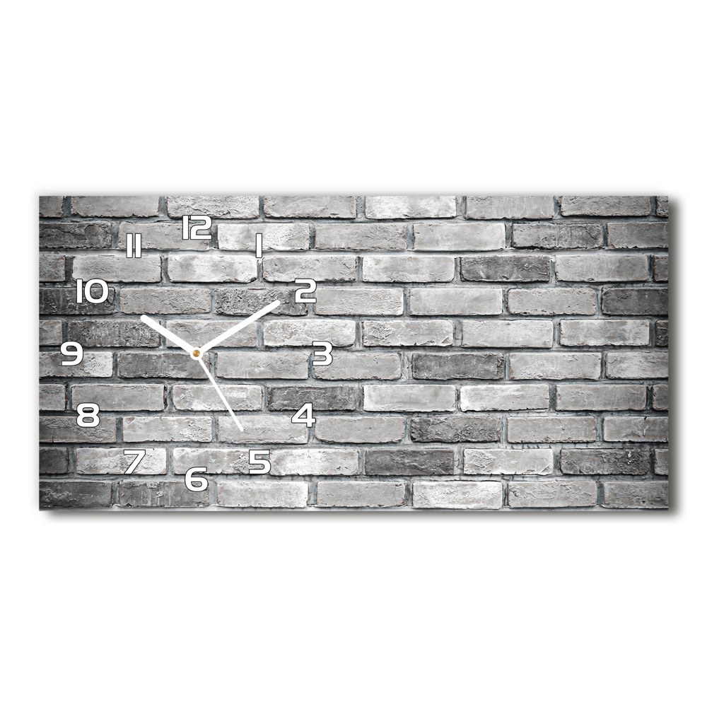 Horizontal rectangular wall clock Brick wall