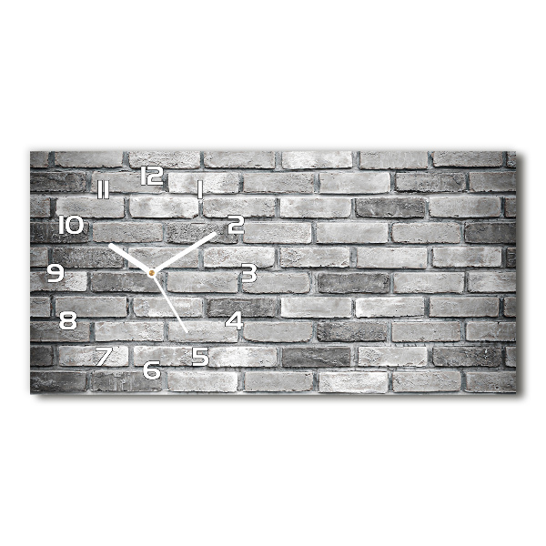 Horizontal rectangular wall clock Brick wall