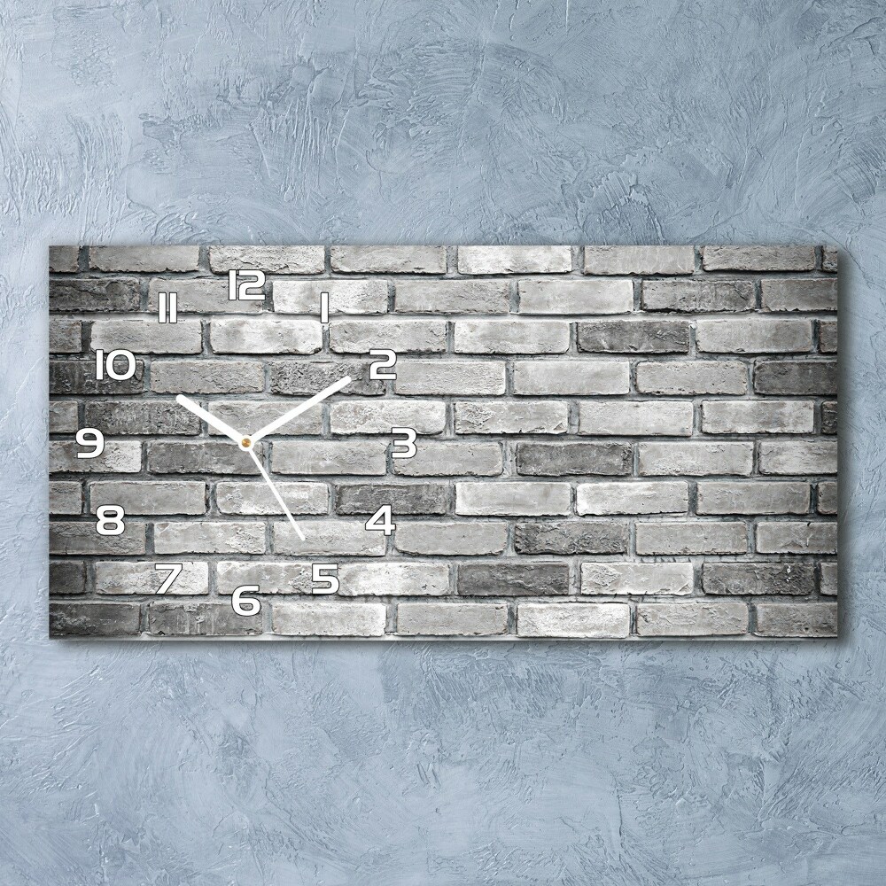 Horizontal rectangular wall clock Brick wall