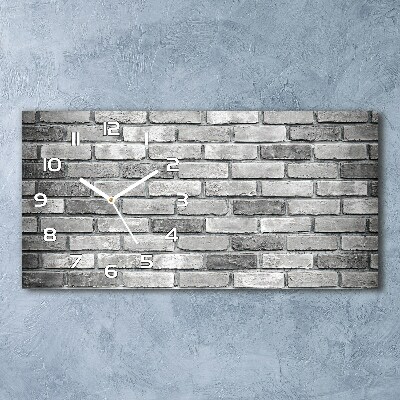 Horizontal rectangular wall clock Brick wall