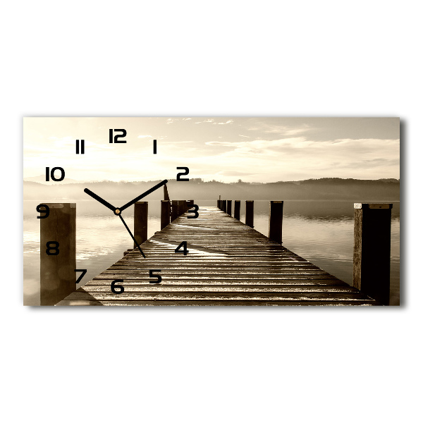 Horizontal wall clock Wooden pier