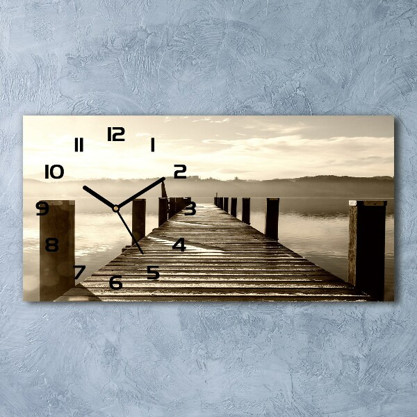 Horizontal wall clock Wooden pier