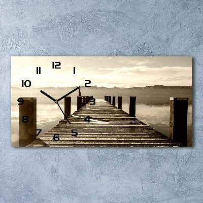 Horizontal wall clock Wooden pier