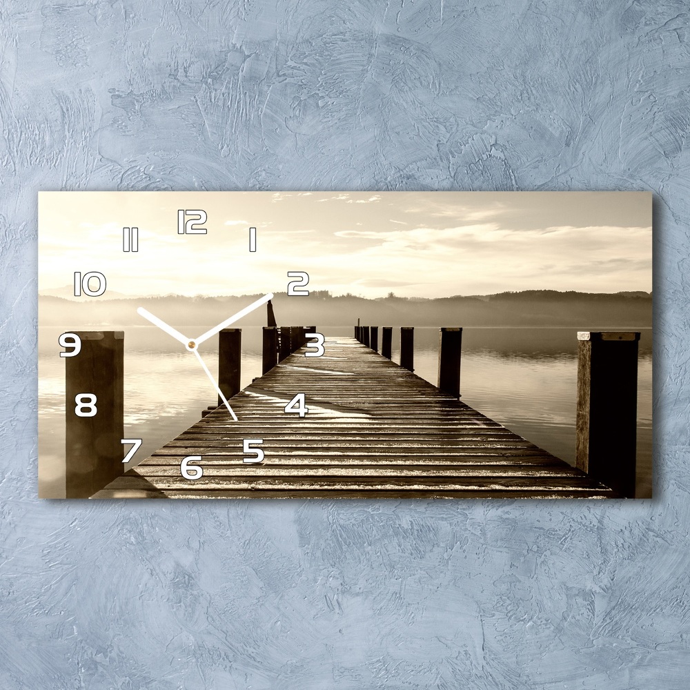 Horizontal wall clock Wooden pier