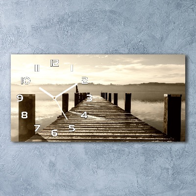 Horizontal wall clock Wooden pier