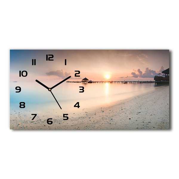 Horizontal wall clock Maldives beach