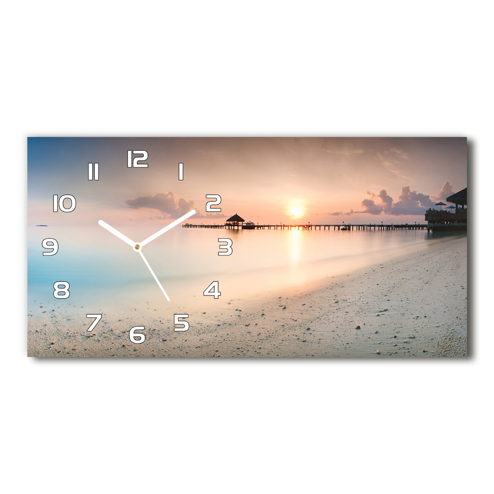 Horizontal wall clock Maldives beach