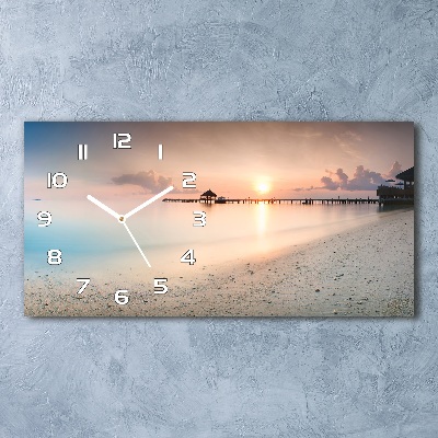 Horizontal wall clock Maldives beach