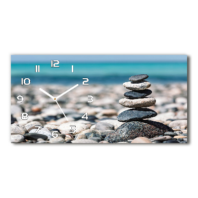 Horizontal rectangular wall clock Stack of stones