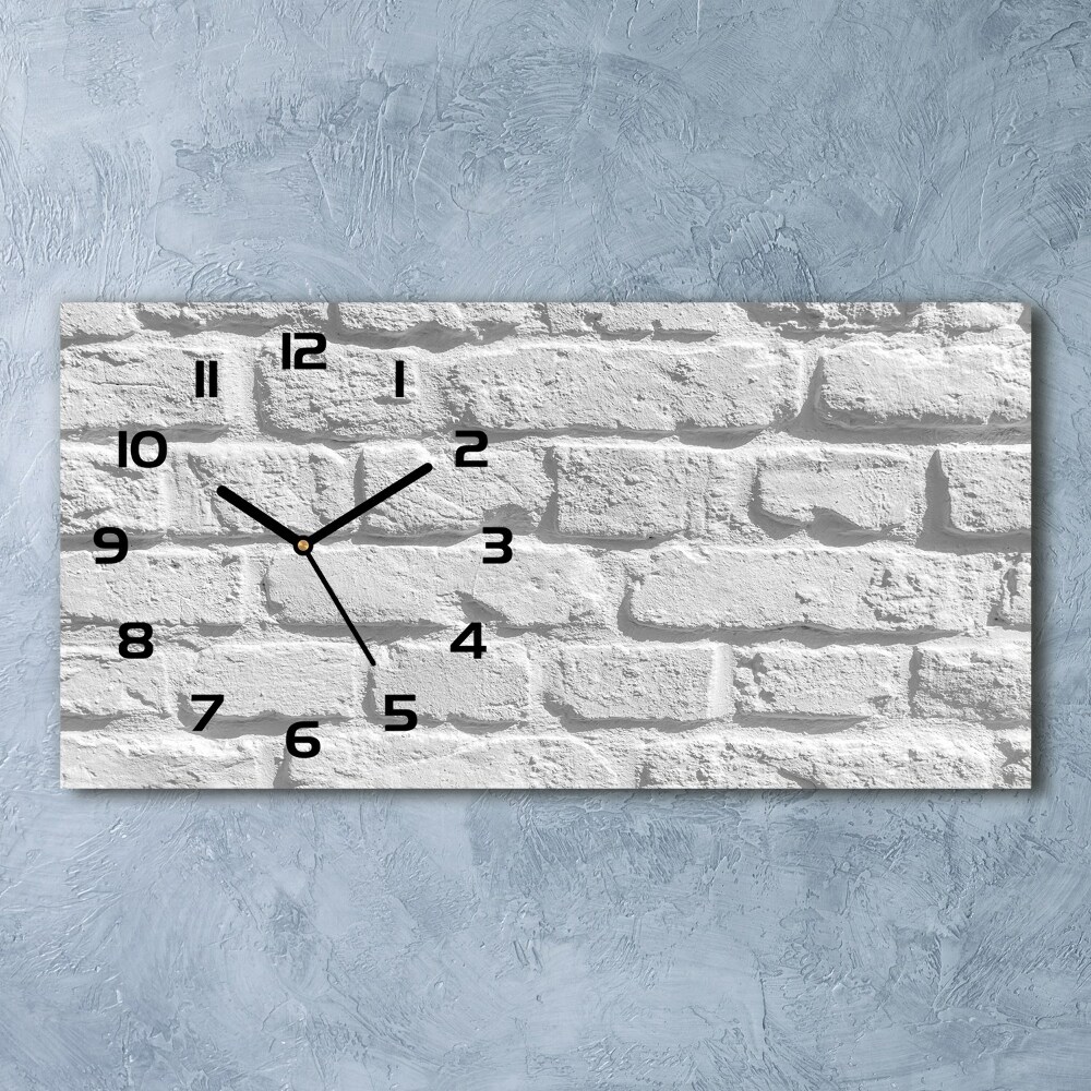 Horizontal rectangular wall clock Brick wall