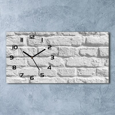 Horizontal rectangular wall clock Brick wall