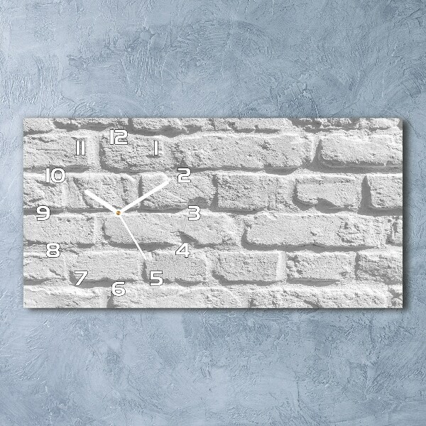 Horizontal rectangular wall clock Brick wall