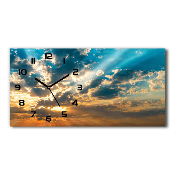 Horizontal wall clock Sunset heaven