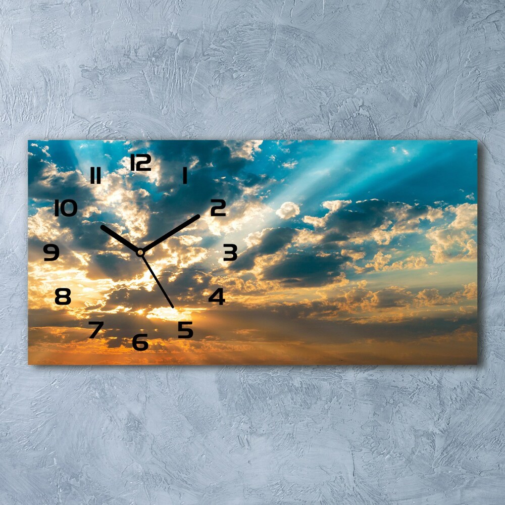 Horizontal wall clock Sunset heaven