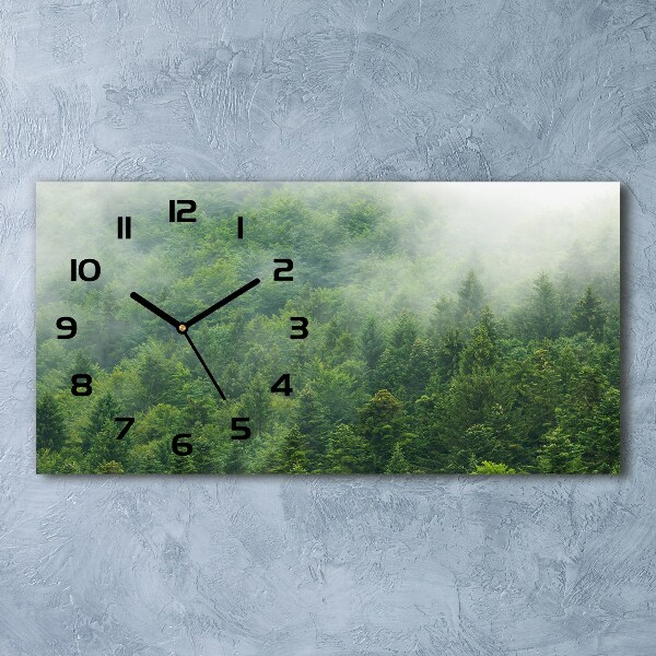 Horizontal wall clock Mysterious forest