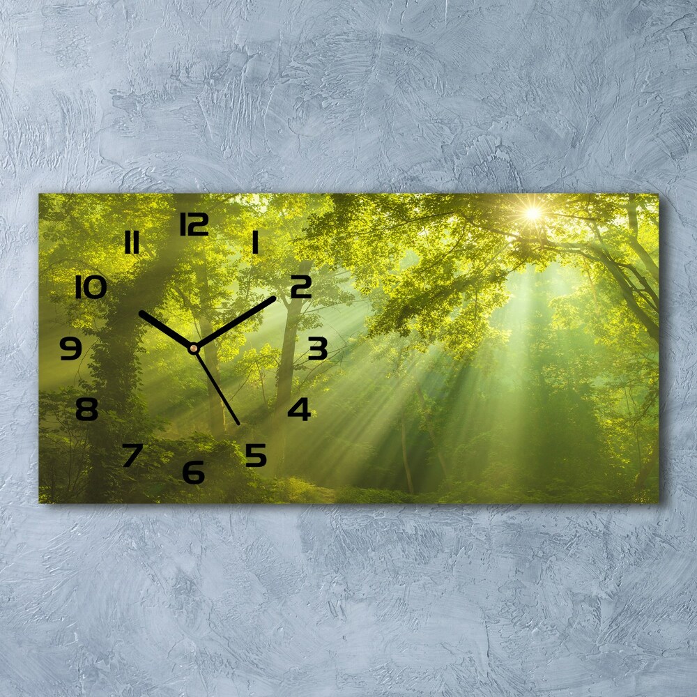 Horizontal wall clock Forest in the sun