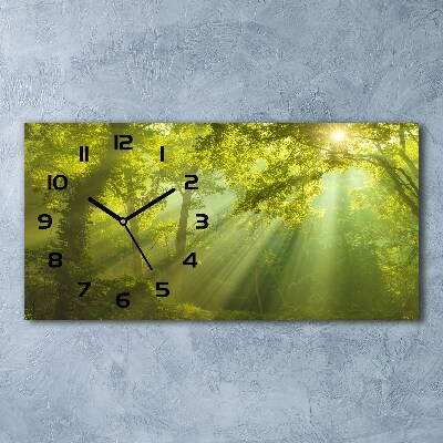 Horizontal wall clock Forest in the sun