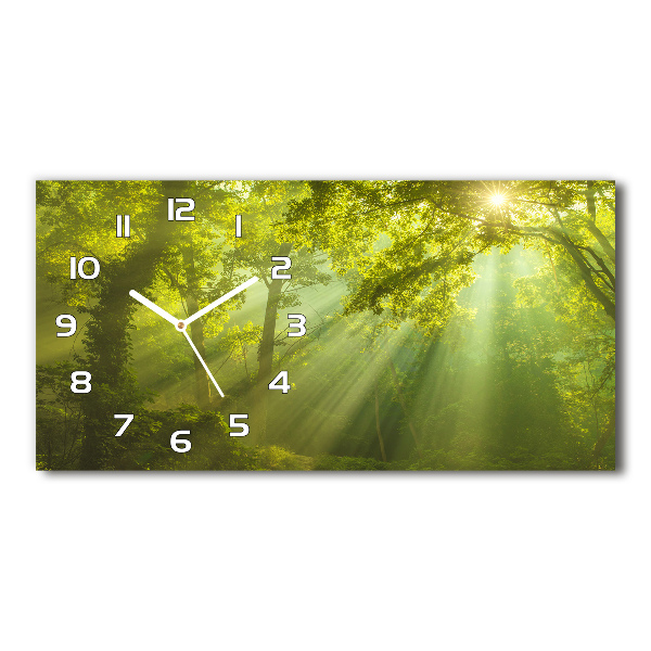 Horizontal wall clock Forest in the sun