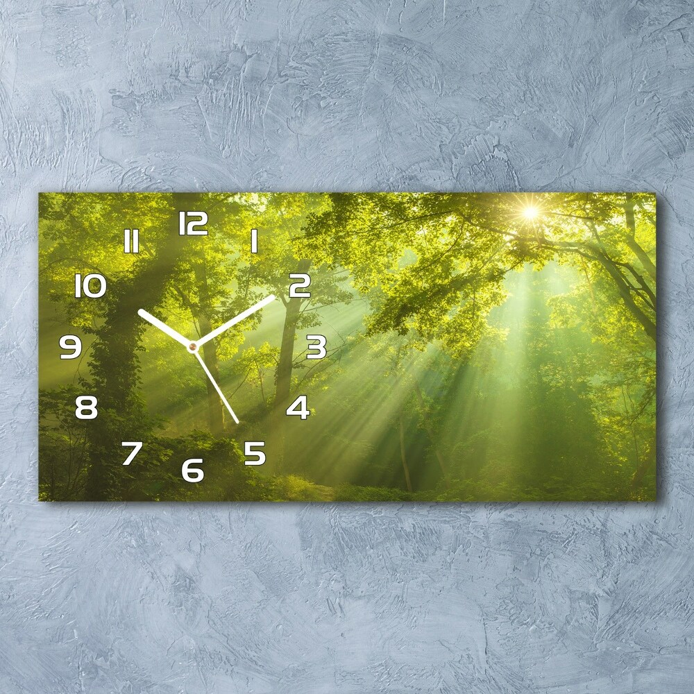 Horizontal wall clock Forest in the sun