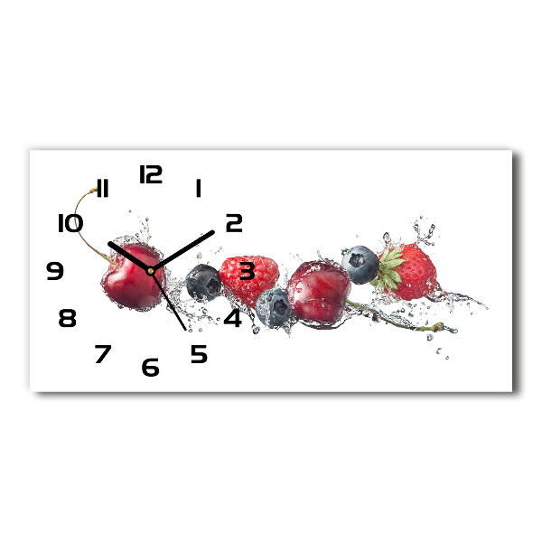 Horizontal rectangular wall clock Forest fruits