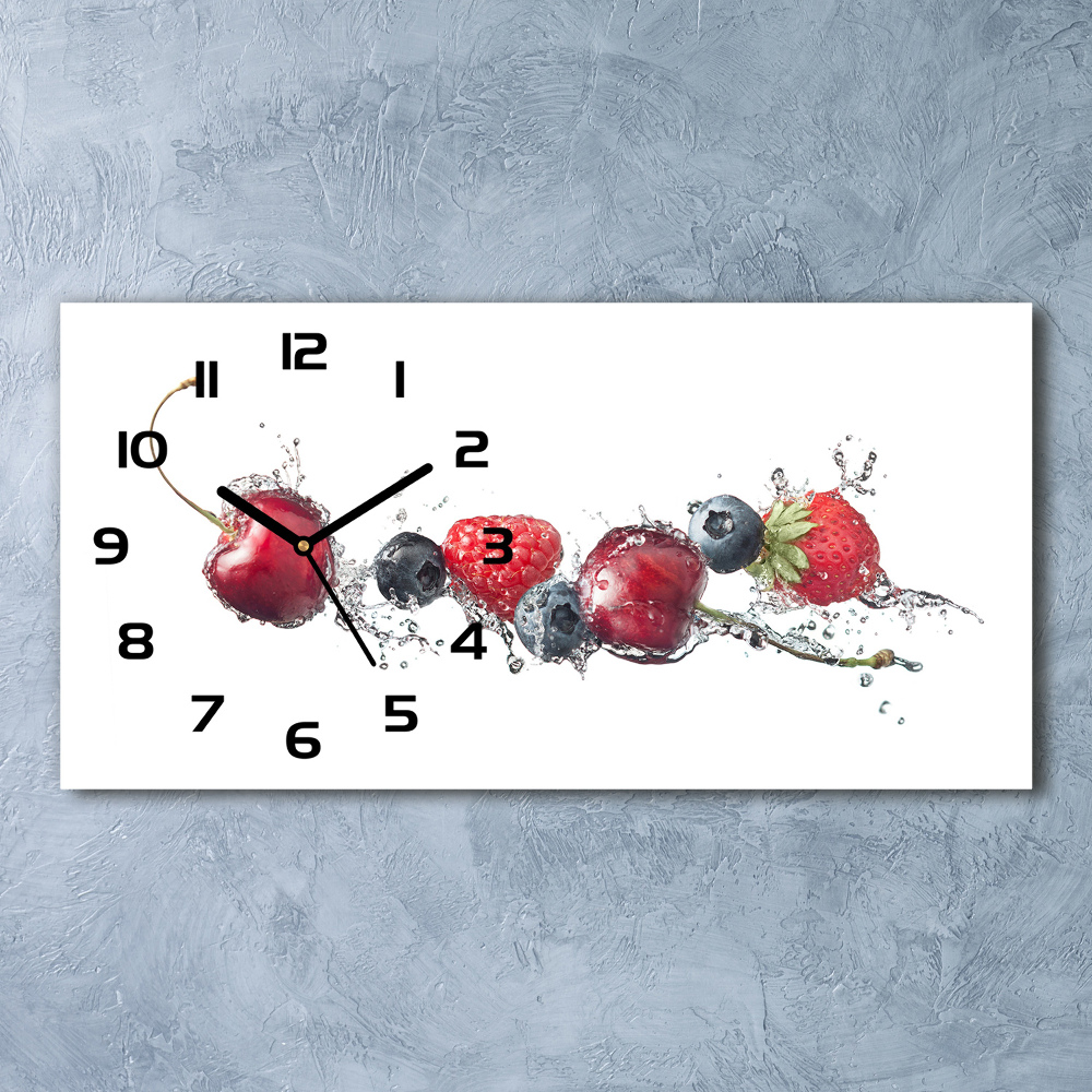 Horizontal rectangular wall clock Forest fruits