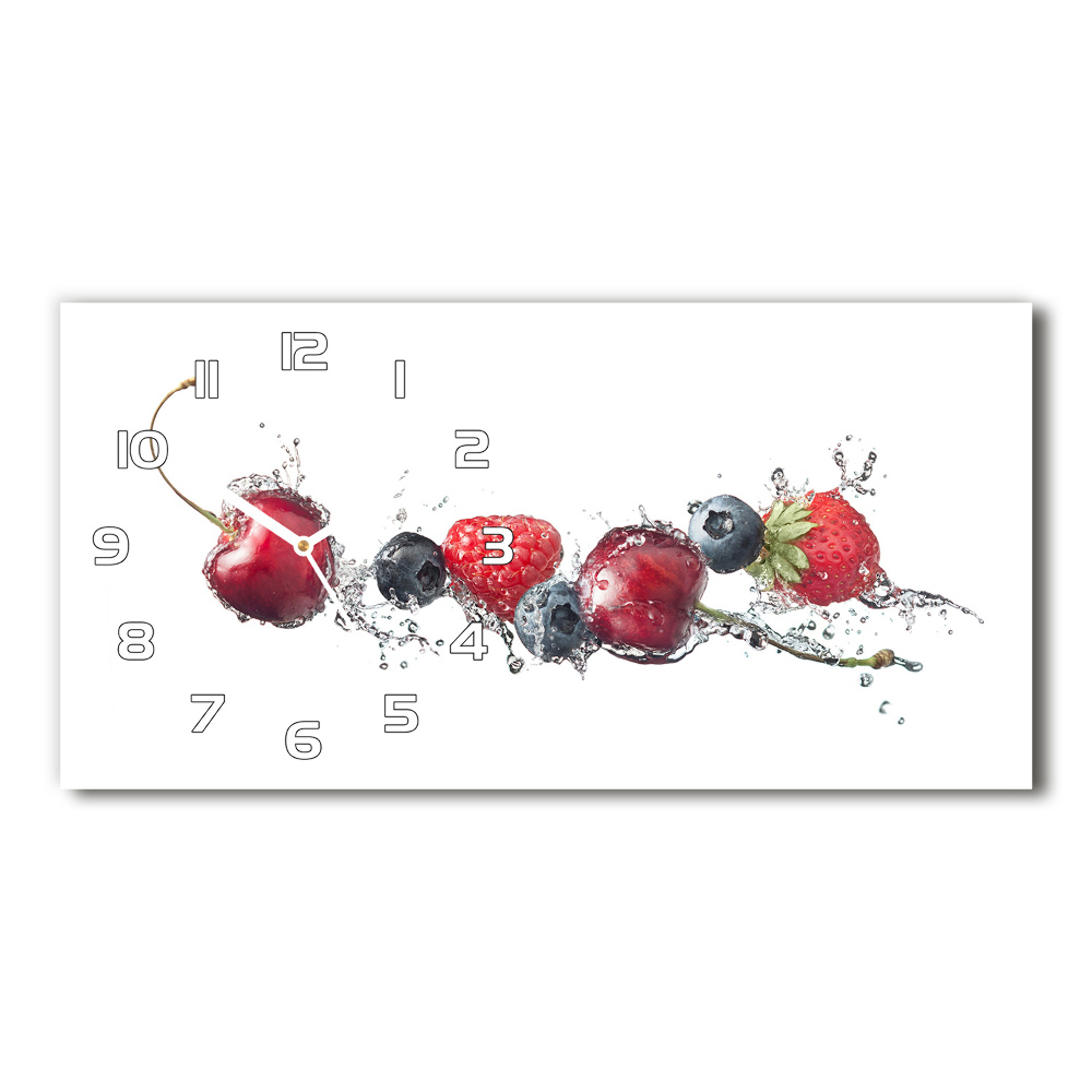 Horizontal rectangular wall clock Forest fruits