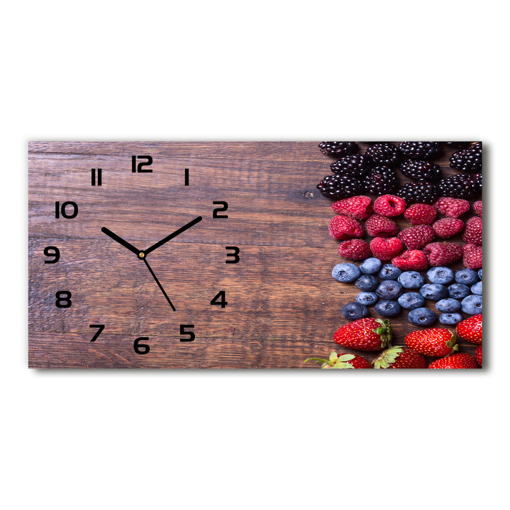 Horizontal rectangular wall clock Forest fruits